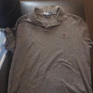 Dark gray polo shirt